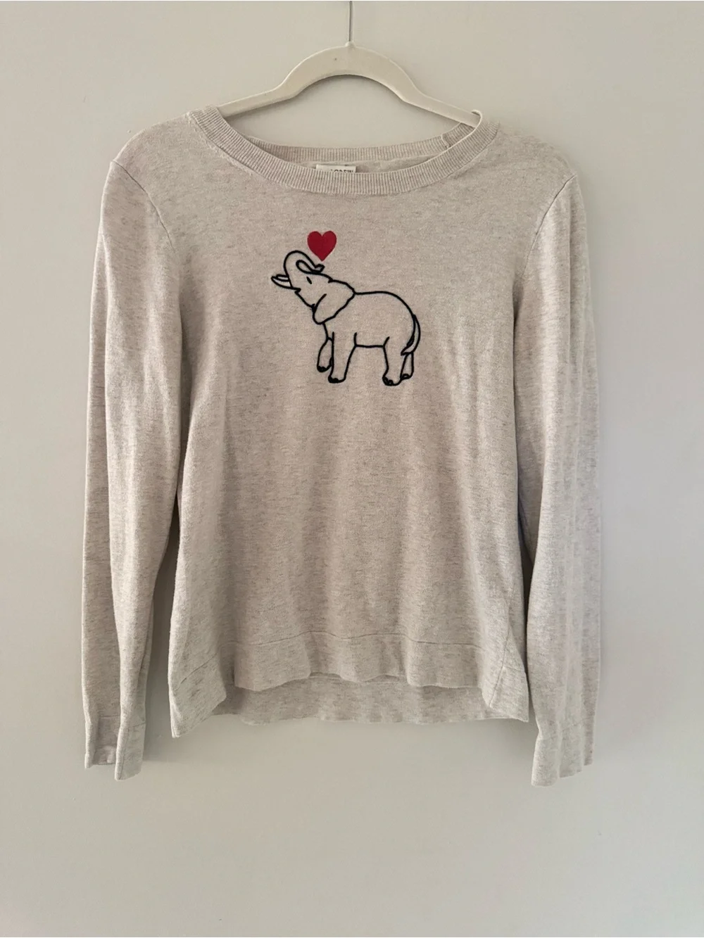 J. by J. Crew Elephant Teddy Sweater 100% Cotton Size Small